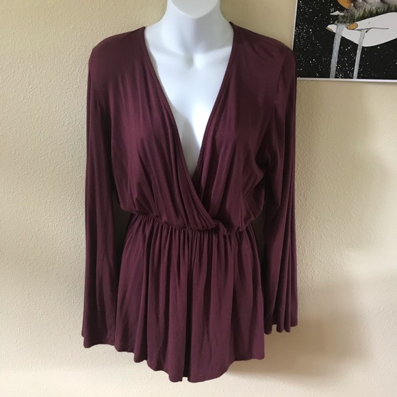 Audrey 3+1 Pants - ❌SOLD❌ PURPLE WINE BELL SLEEVE ROMPER